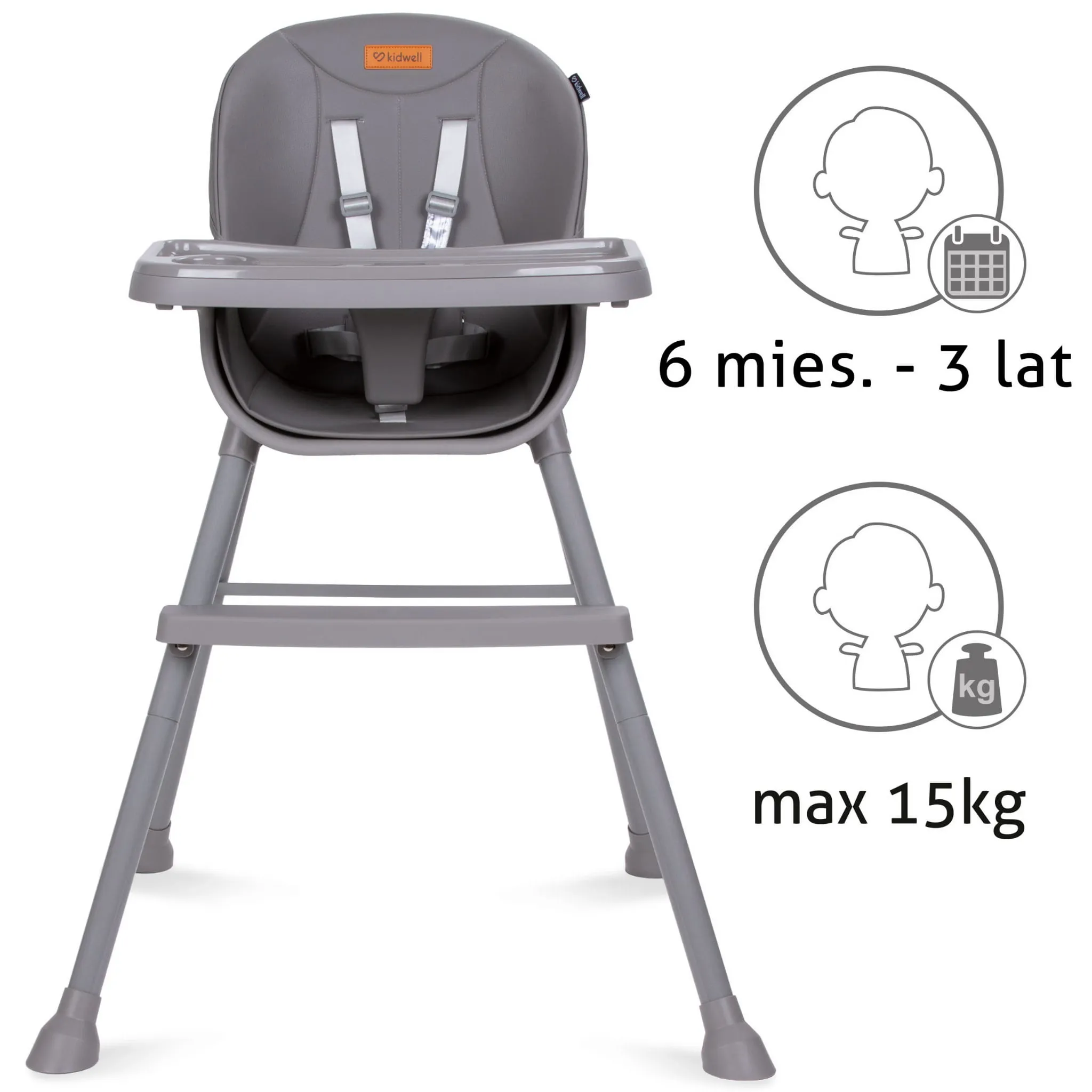 Стульчик для кормления Kidwell Eatan gray